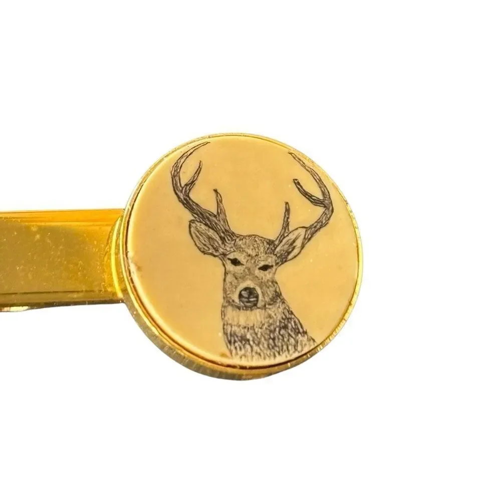 Vintage Barlow Deer Head Tie Clip